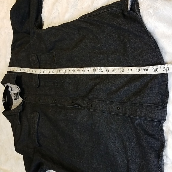 Volcom Shirt Size Mens XL Black Shacket Denim Pockets - Picture 6 of 9